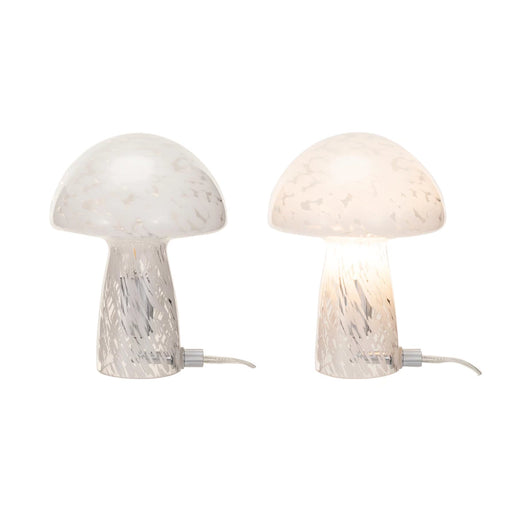 Blown Confetti Glass Mushroom Shaped Table Lamp