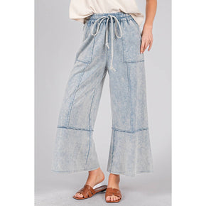 Denim Terry Knit Pants