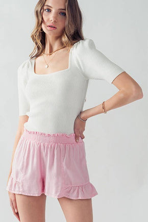 Pink Ruffle Shorts