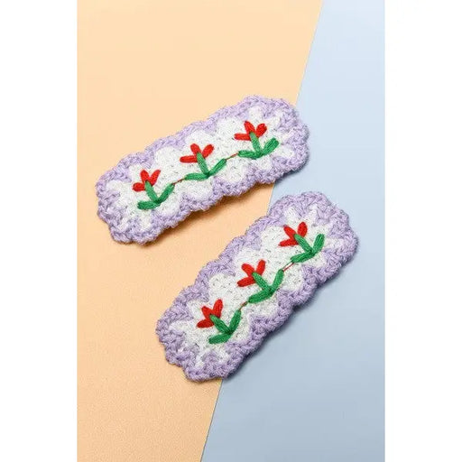 Easter Flower Crochet Hair Pin Clip
