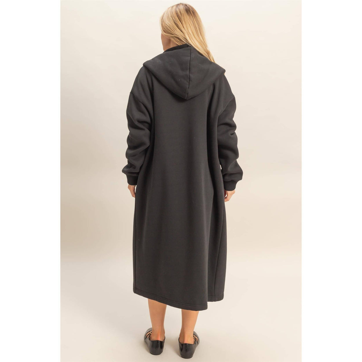 Grey Fleece French Terry Hood Coat