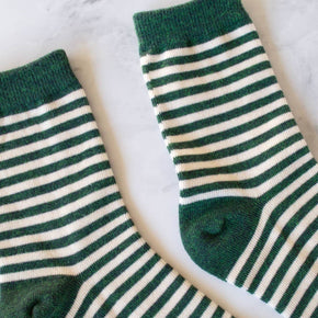 Olive Green Thin Stripe Casual Socks: Olive Green