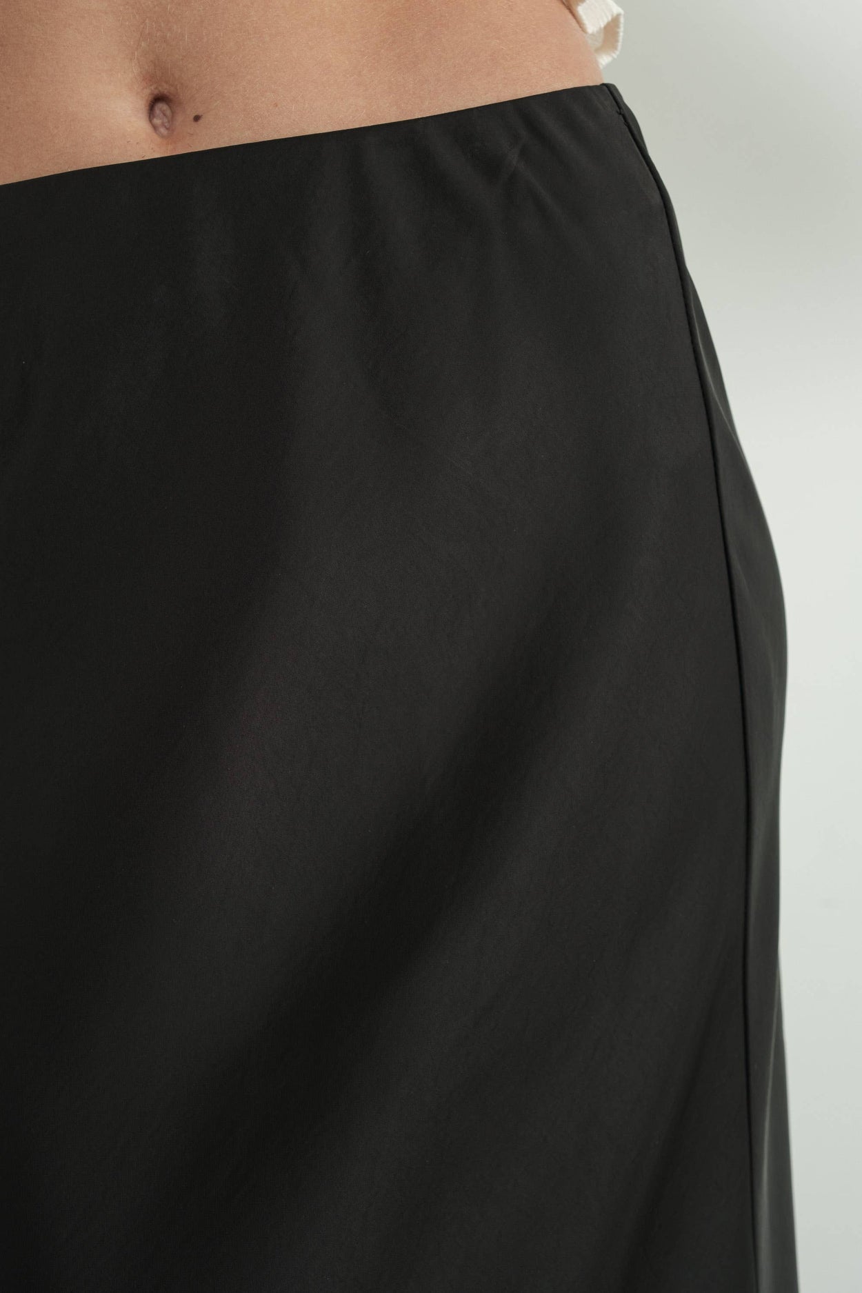 Black Leopard Satin Effect Midi Skirt With Lining