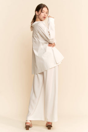 Plus Cream Blouse Long Sleeve Shirt