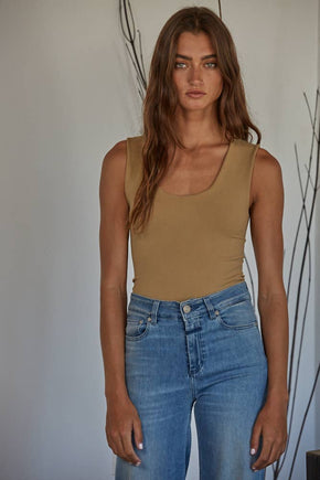 Light Taupe Double Layered Seamless Top