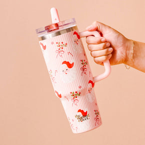 Holly Jolly Santa Lifestyle Flip Straw Tumbler
