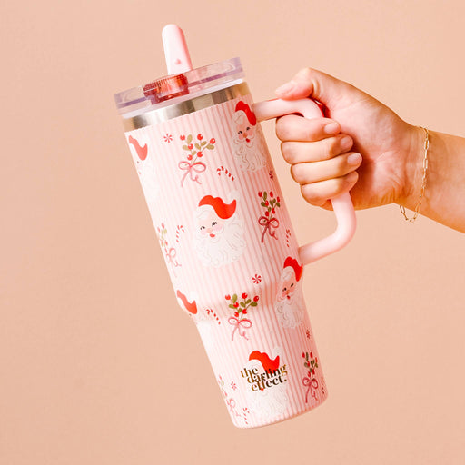 Holly Jolly Santa Lifestyle Flip Straw Tumbler