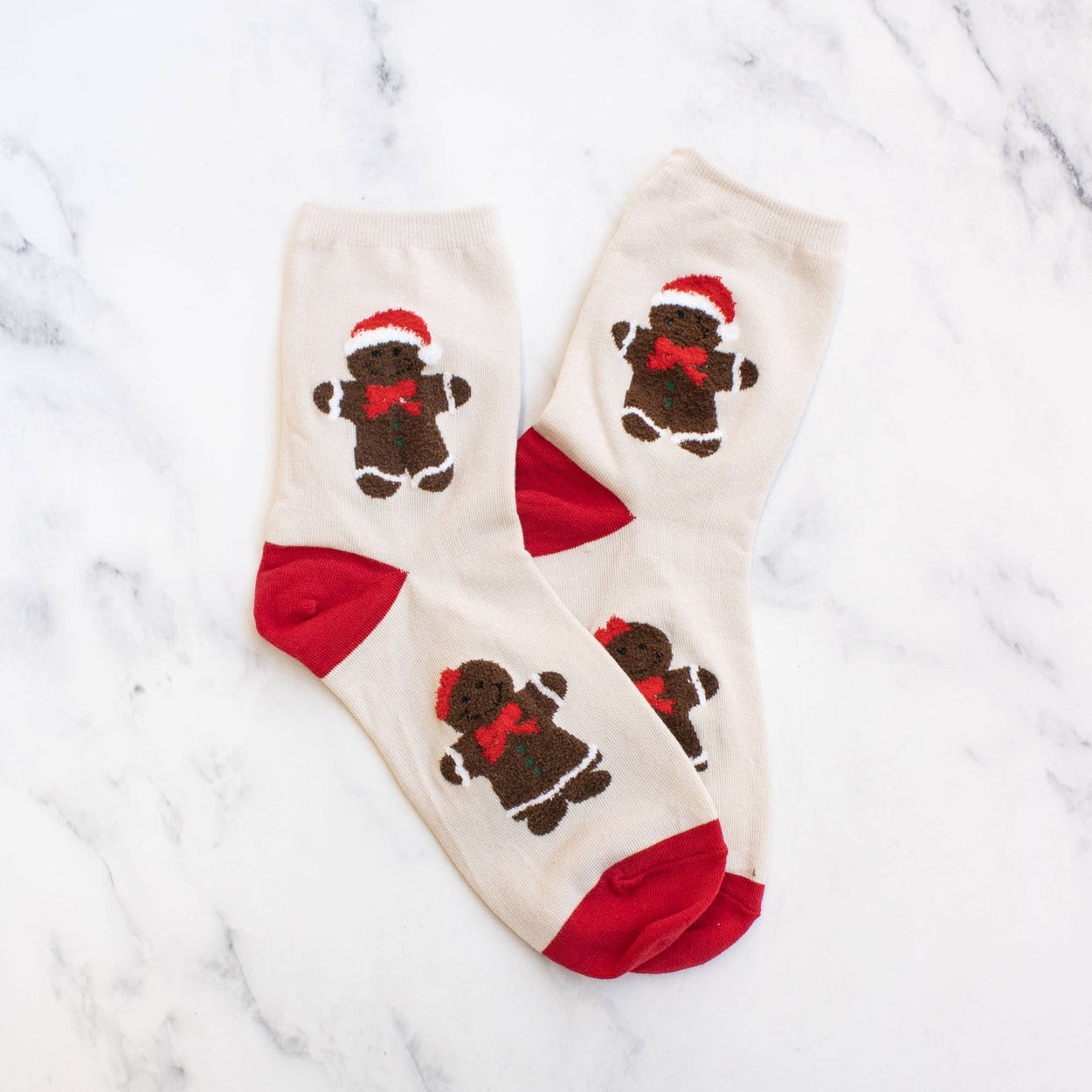 Black & Green Big Holiday Gingerbread Casual Socks