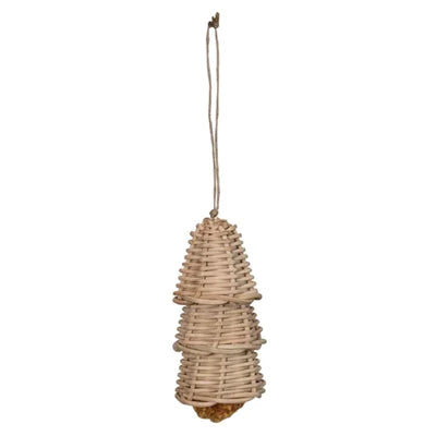 Hand Woven 3-Tier Bell Ornament With Pom Pom