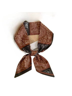 White French Elegance Vintage Paisley Slim Scarf