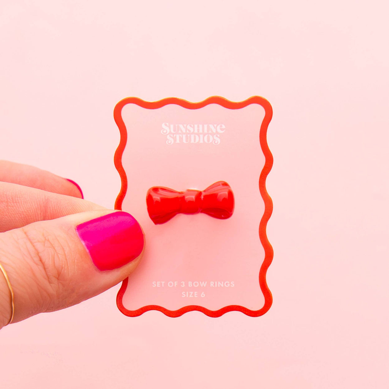 Red Kitsch Bow Ring