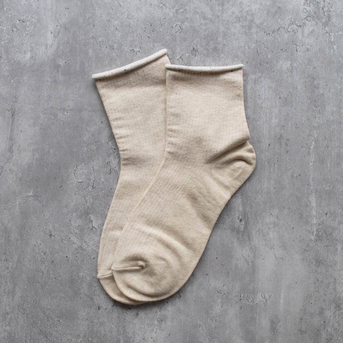 Oatmeal Roll Up Socks