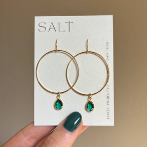 Teal Emerald On My Way! Gem Hoop