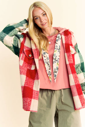 Plus Plaid Chest Pocket Shacket