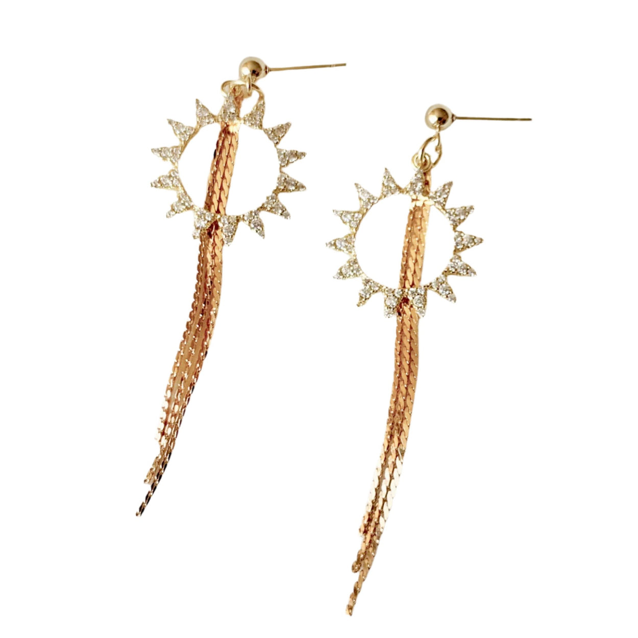 Sunbursts Sun Tassel Earrings