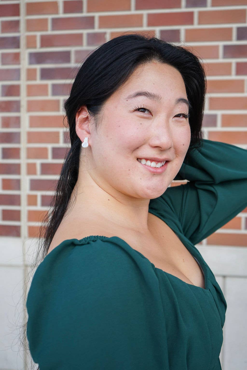 White Shimmer Snowman Studs