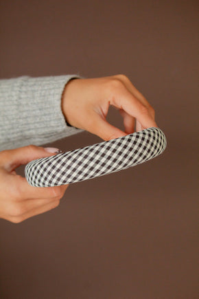 White & Black Checked Headband