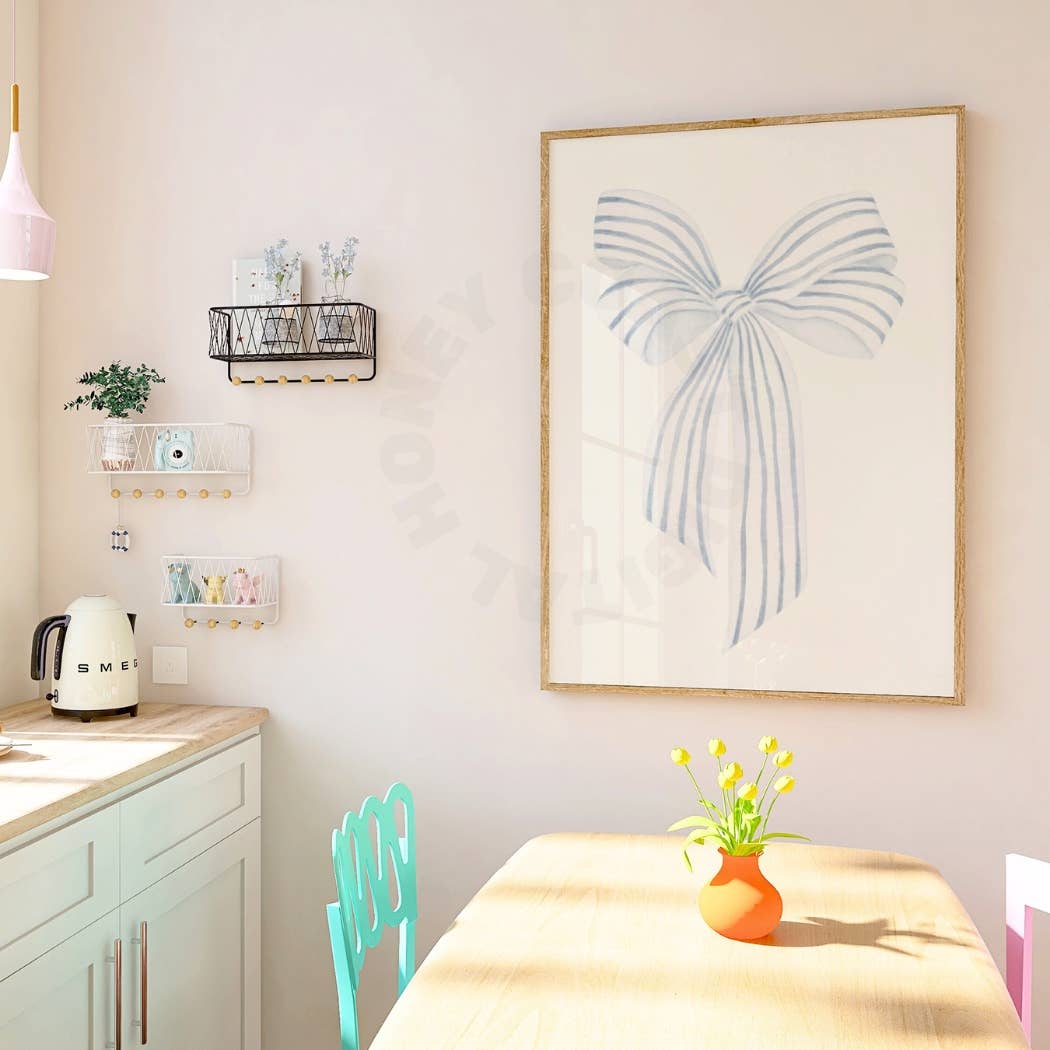 Blue Coastal Grandmother Vintage Hair Bow Poster