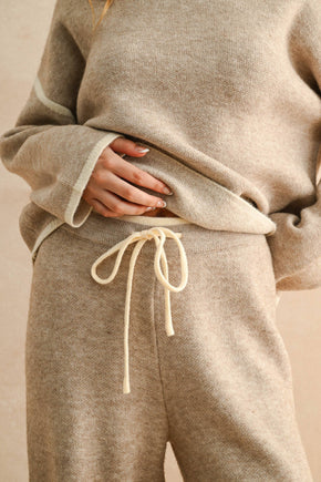 Mocha Wide Leg Sweater Pants