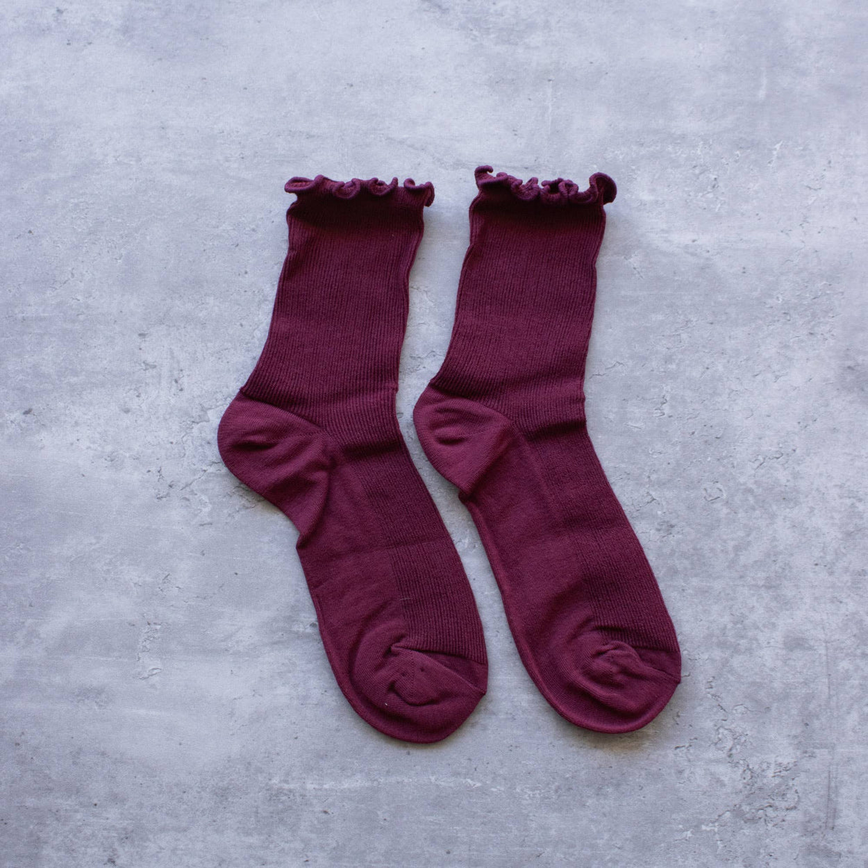 Wine Ruffle Socks