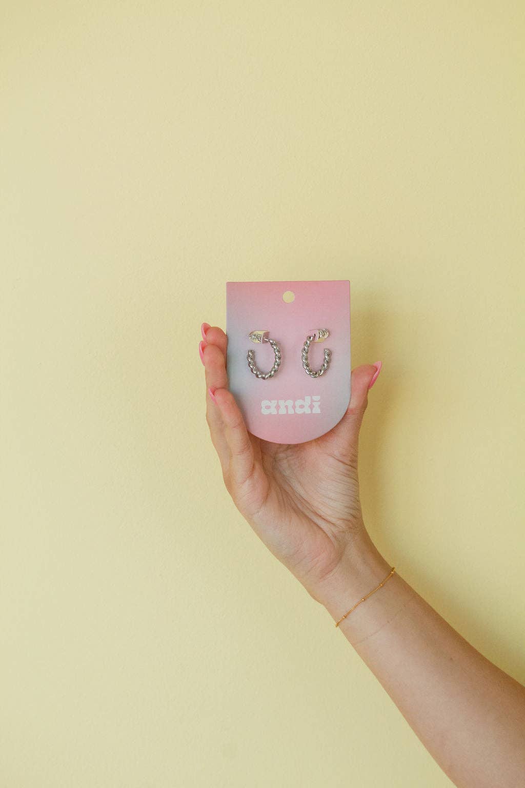 Gold Twisted Stud Hoops