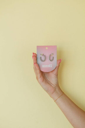 Gold Twisted Stud Hoops