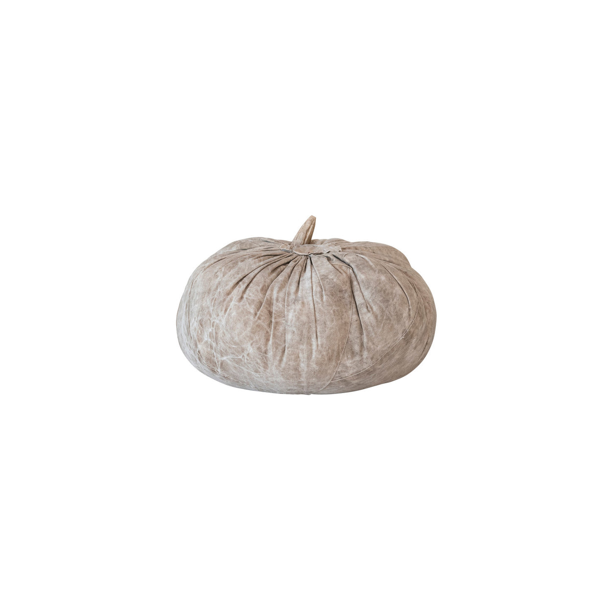 Large Vintage Cotton Canvas Pumpkin With Mano Wood Stem