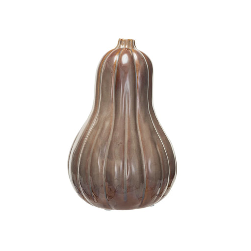 Brown Stoneware Gourd Shaped Vase