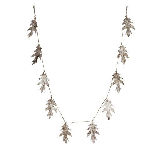 Natural Birch Bark Oak Leaf Shaped Garland With Jute Cord