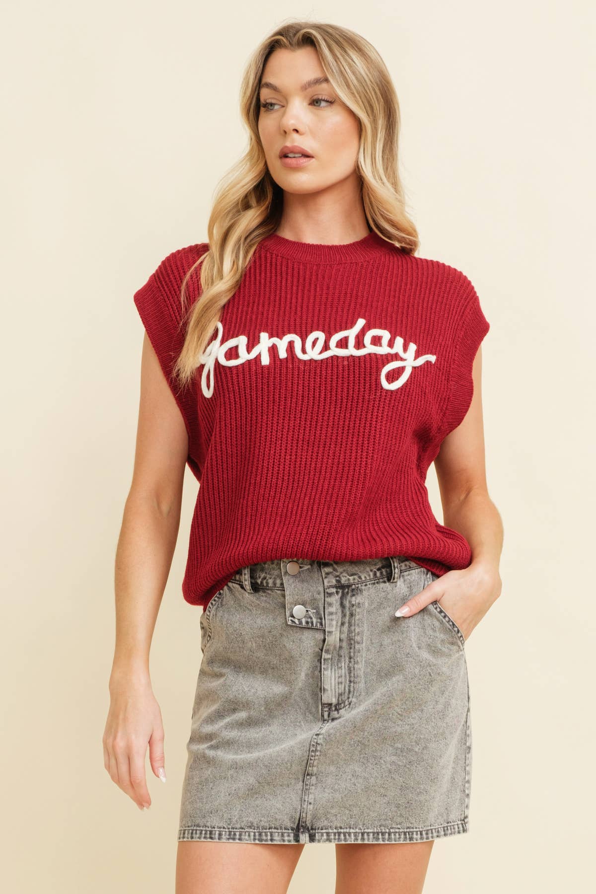 Gameday Embroidered Sweater Vest