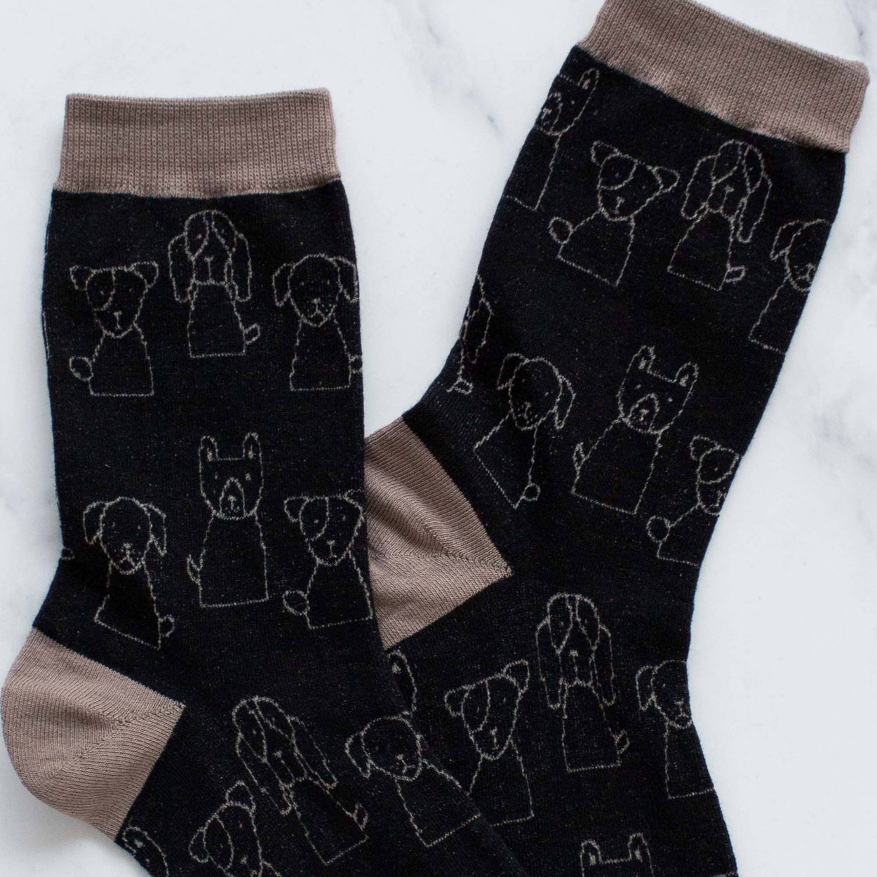 Black Dog Outline Socks