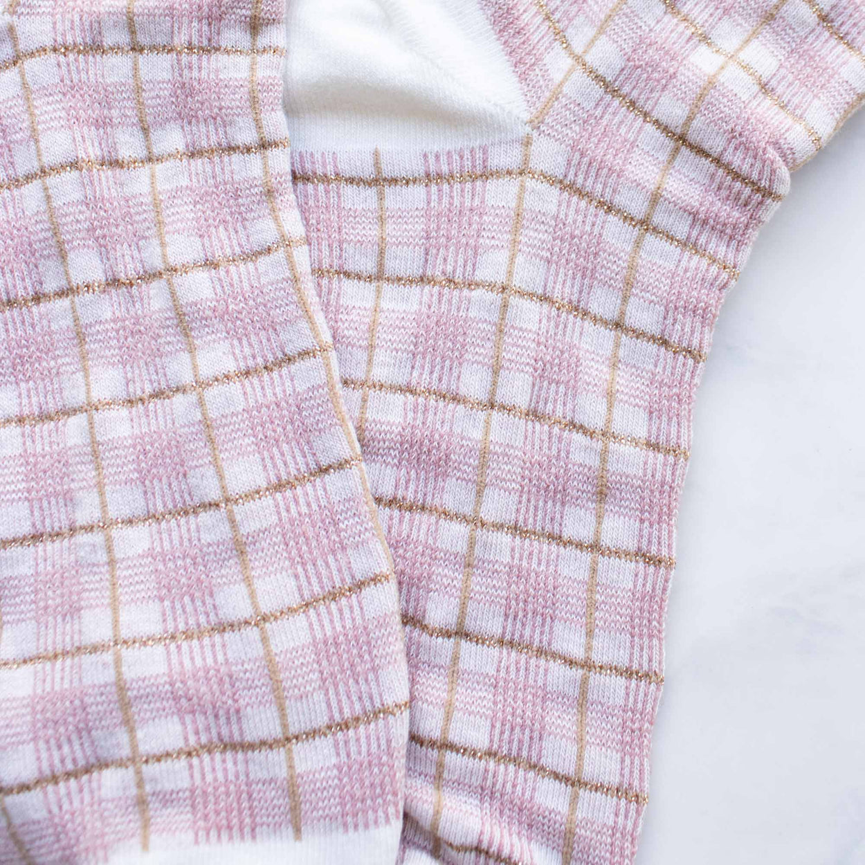 Pink Glitter Checkered Socks