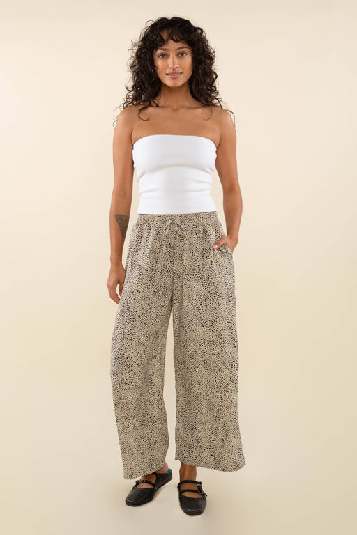 Plus Animal Print Wide Leg Pant