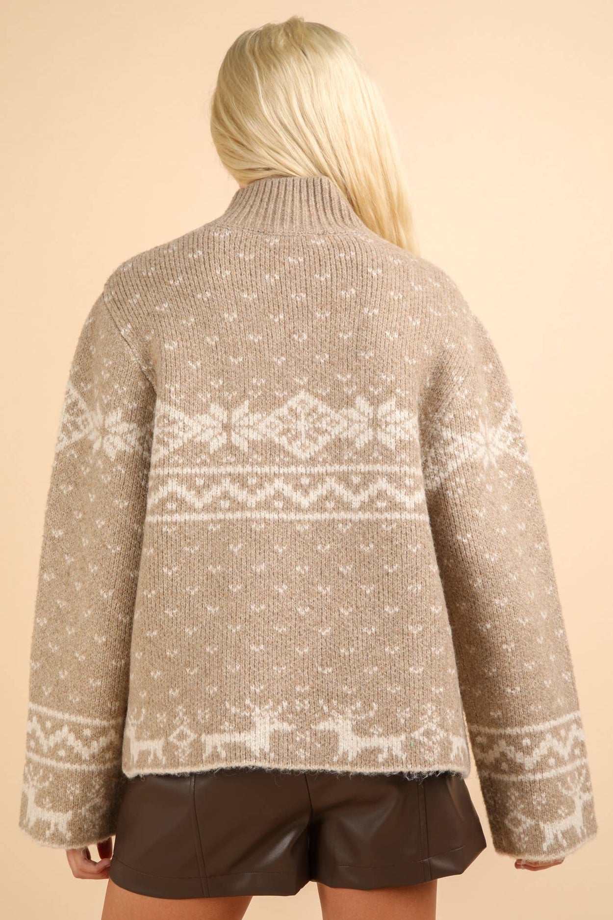 Beige Nordic Holiday Sweater