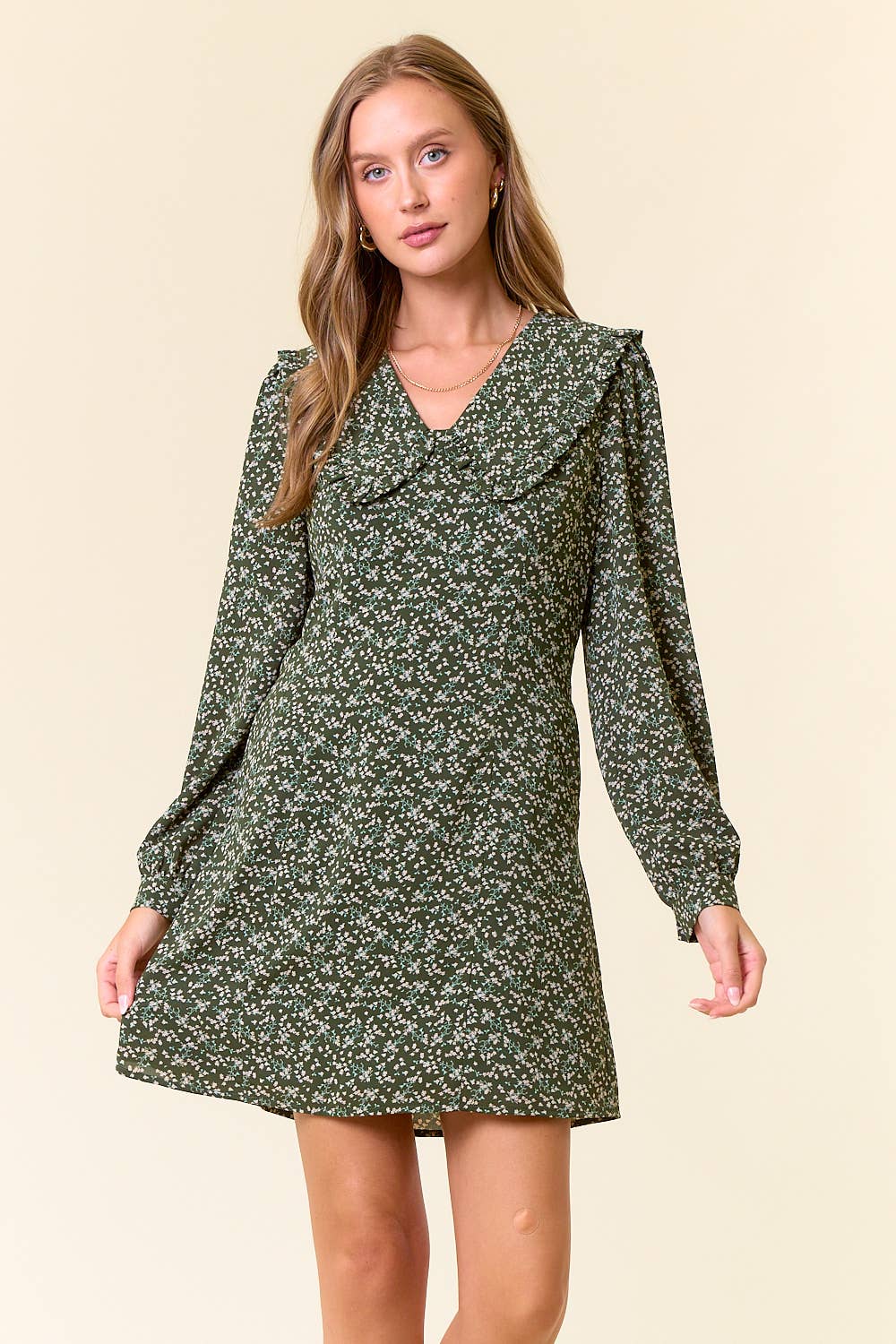 Floral Peter Pan Collar Mini Dress