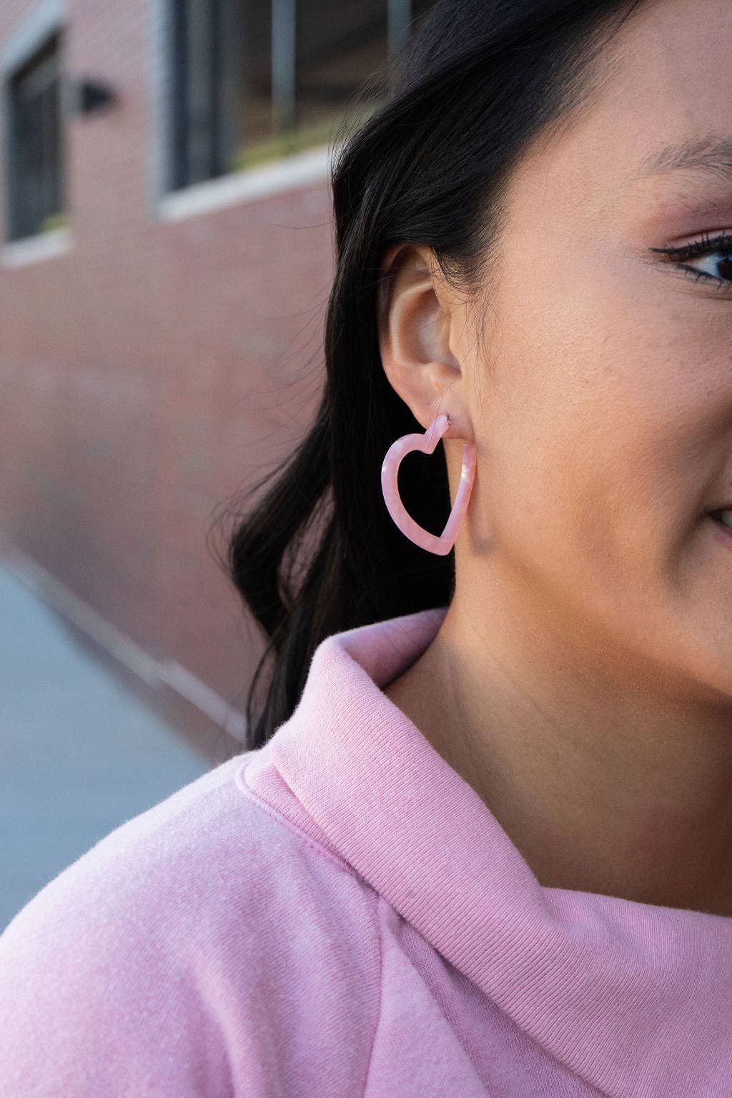 Pink Heart Hoops