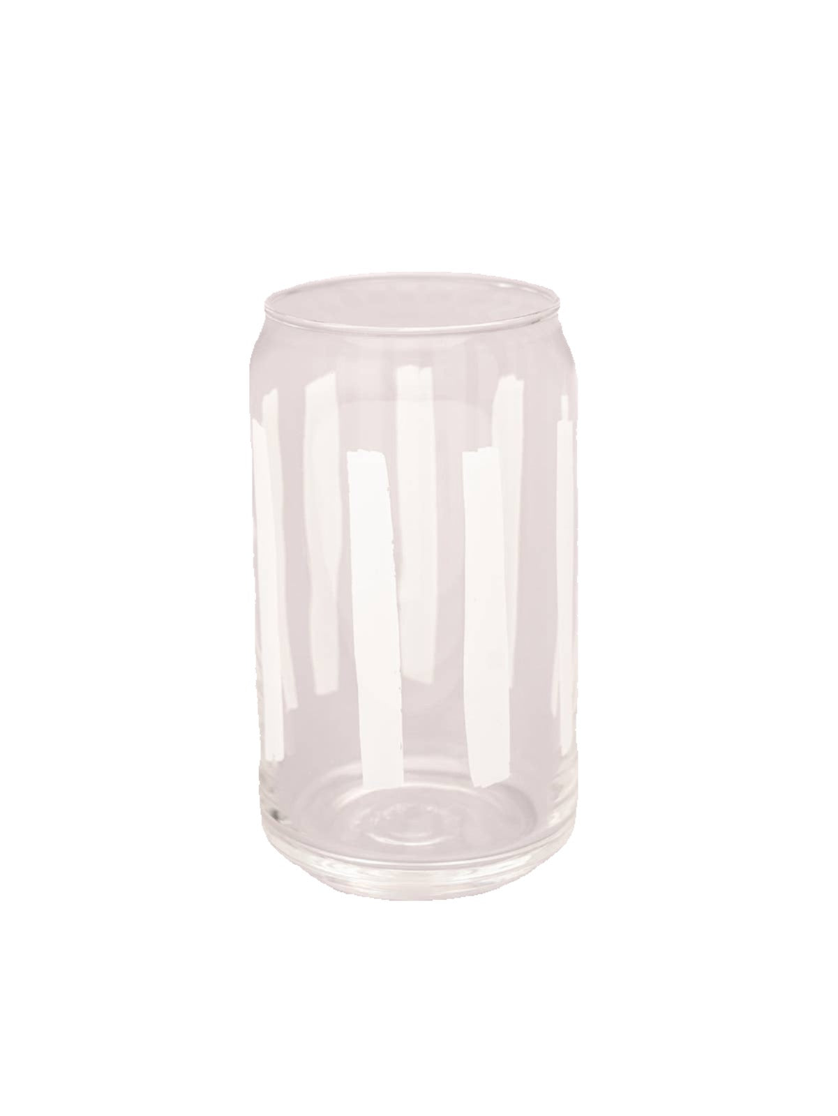 White Striped Soda Can Glass