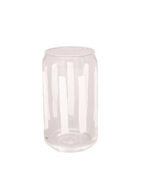 White Striped Soda Can Glass