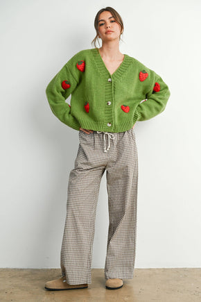 Brown Loose-Fit Adjustable Tie-Front Pants