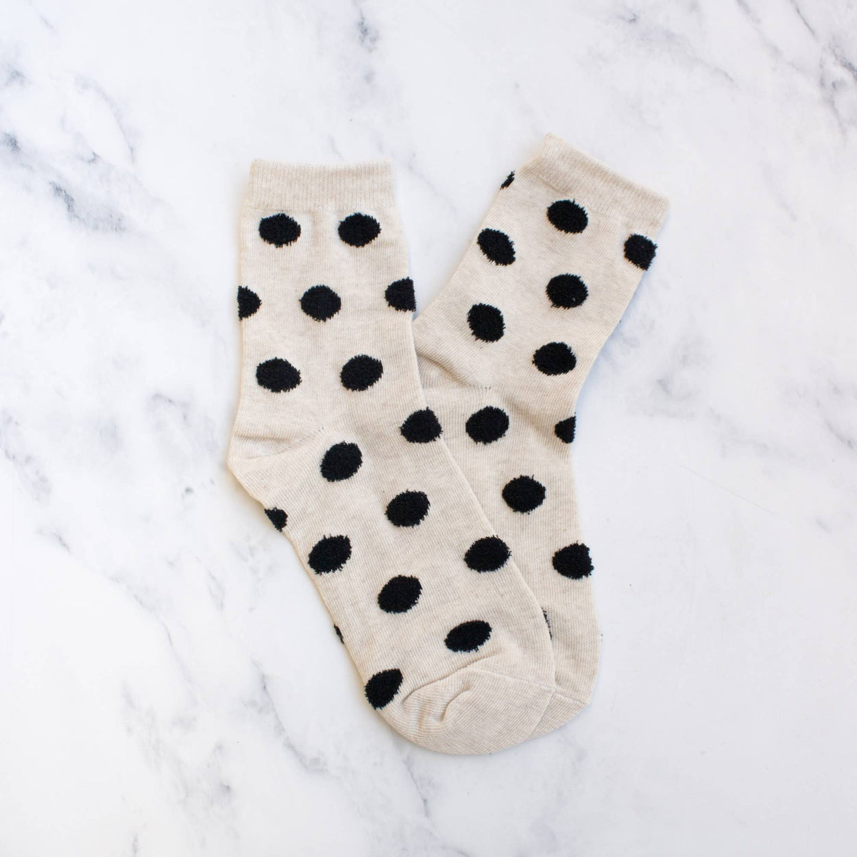 Dark Green Women's Polka Dots Puff Casual Socks