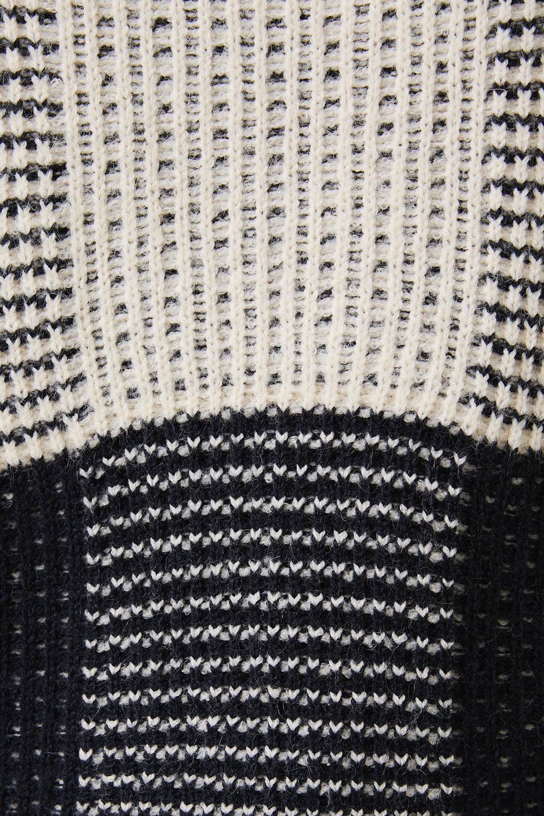 Cream & Black High Neck Wide Shoulder Top