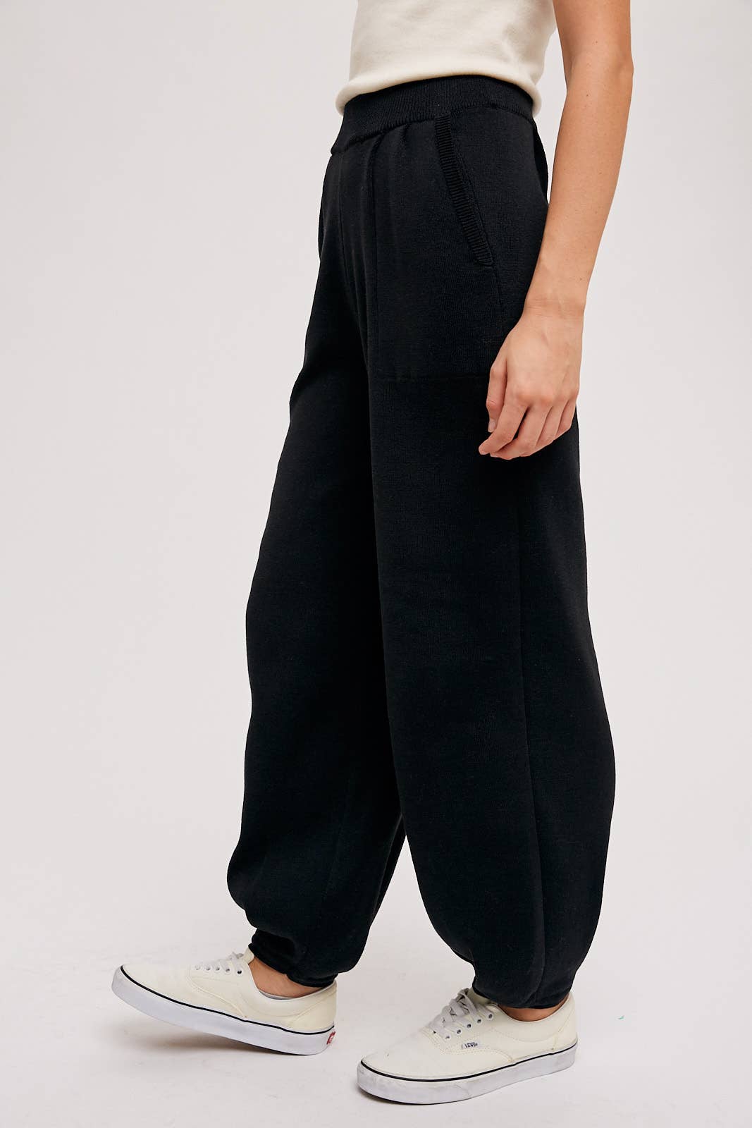 Black Baggy Sweater Pants