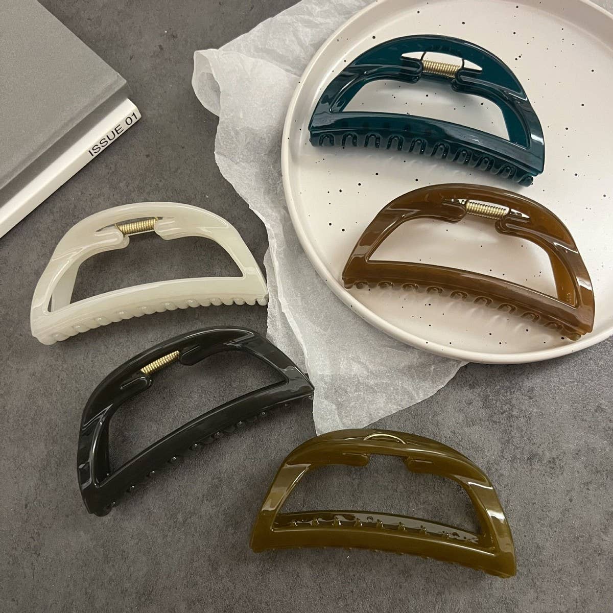 Army Green Bun Hair Claw