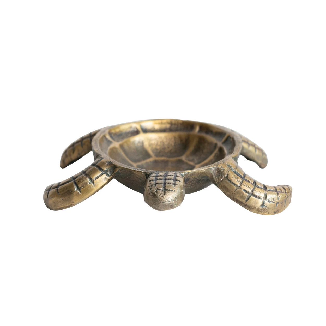 Antique Brass Cast Aluminum Tortoise Dish