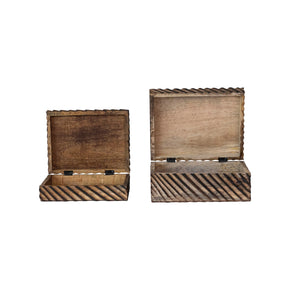 Carved MDF & Mango Wood Boxes