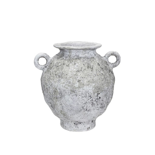 Volcano Finish Stoneware Vase With Handles