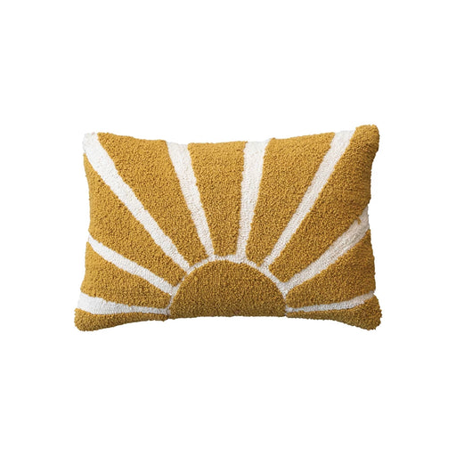 Cotton Tufted Lumbar Pillow With Sun & Cotton Back