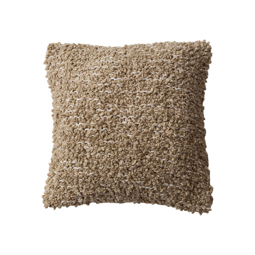 Natural Woven Cotton Blend Boucle Pillow