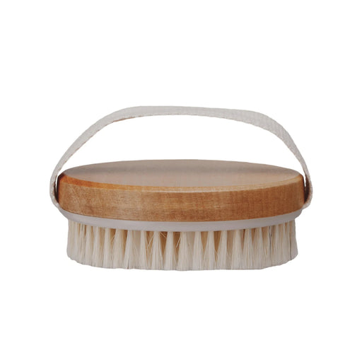 Natural Cherry Wood Body Brush With Handle