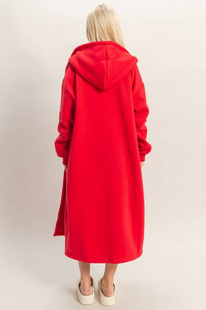 Grey Fleece French Terry Hood Coat